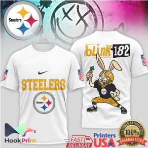 Pittsburgh Steelers x Blink 182 Bunny Mashup Graphic T Shirt