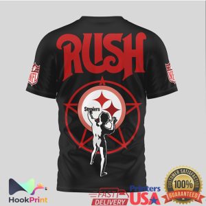 Pittsburgh Steelers x Rush Band 2112 Starman Black 3D T Shirt Pittsburgh Steelers x Rush Band 2112 Starman Black 3D T Shirt