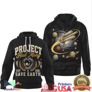 Project Hail Mary Save Earth Est 2021 Sci Fi Space Mission Retro Movie Fans T Shirt