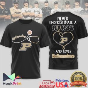 Purdue Boilermakers Never Underestimate A Nurse Who Understands Baseball Men's Fan 2026 T Shirt