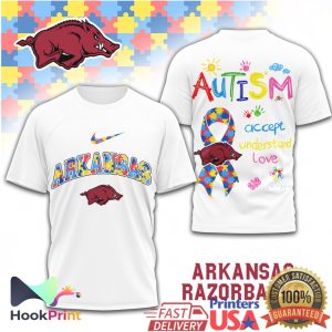 Arkansas Razorbacks Autism Awareness Accept Understand Love T Shirt