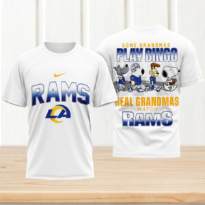Real Grandmas Watch Los Angeles Rams Funny Bingo Dog Characters T Shirt