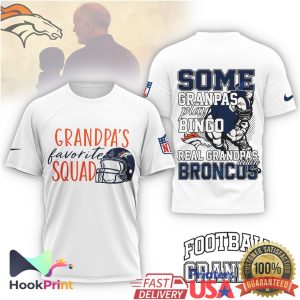 Real Grandpas Watch Broncos Grandpa's Favorite Squad Football T Shirt