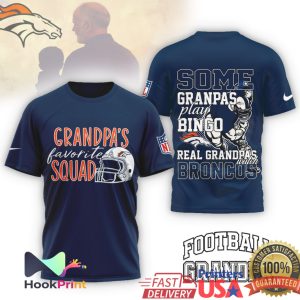 Real Grandpas Watch Broncos Grandpa's Favorite Squad Football T Shirt