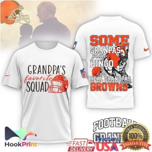 Real Grandpas Watch Browns Grandpa's Favorite Squad Football T Shirt