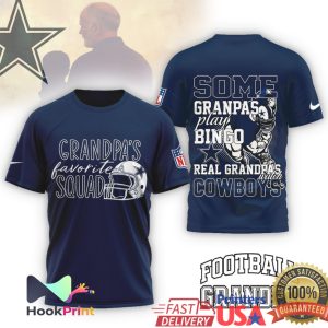 Real Grandpas Watch Cowboys Grandpa's Favorite Squad Football T Shirt