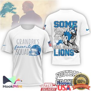 Real Grandpas Watch Lions Grandpa's Favorite Squad Football T Shirt