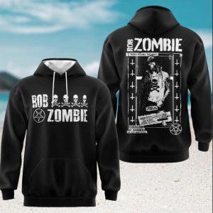 Rob Zombie Exorcism Be Damned Pentagram Graphic Black Hoodie Rob Zombie Exorcism Be Damned Pentagram Graphic Black Hoodie