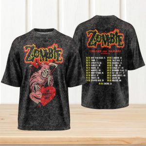 Rob Zombie Freaks on Parade 2024 Tour Skeleton Heart Graphic T Shirt