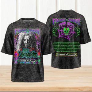 Rob Zombie Freaks on Parade Festival of Horror Neon Green Tour T Shirt