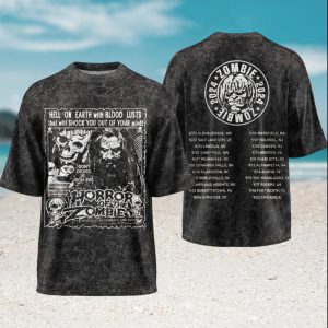 Rob Zombie Horror of the Zombie 2024 Tour Dates Acid Wash T Shirt Rob Zombie Horror of the Zombie 2024 Tour Dates Acid Wash T Shirt