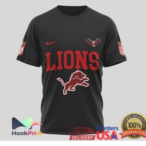 Rush Band x Detroit Lions Starman Mashup Black T Shirt