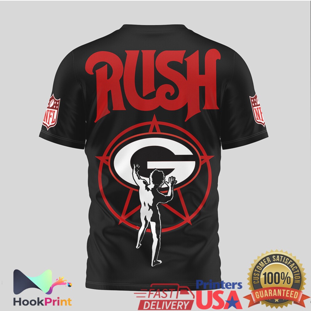 Rush Band x Green Bay Packers Starman Mashup Black T Shirt Rush Band x Green Bay Packers Starman Mashup Black T Shirt