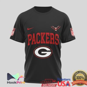 Rush Band x Green Bay Packers Starman Mashup Black T Shirt