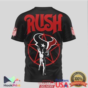 Rush Band x Houston Texans Starman Mashup Black T Shirt Rush Band x Houston Texans Starman Mashup Black T Shirt