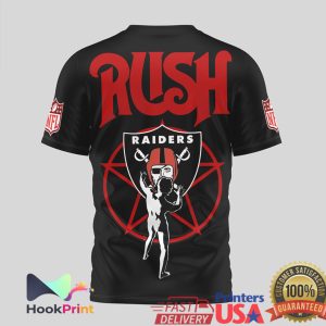 Rush Band x Las Vegas Raiders Starman Mashup Black T Shirt