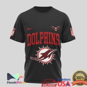 Rush Band x Miami Dolphins Starman Mashup Black T Shirt
