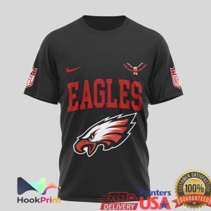 Rush Band x Philadelphia Eagles Starman Mashup Black T Shirt