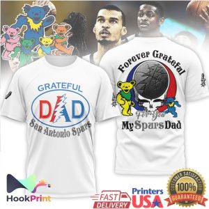 San Antonio Spurs Forever Grateful Dad Silver and Black NBA Design T Shirt San Antonio Spurs Forever Grateful Dad Silver and Black NBA Design T Shirt