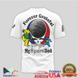 San Antonio Spurs Forever Grateful Dad Silver and Black NBA Design T Shirt
