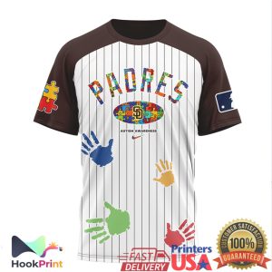 San Diego Padres Autism Awareness Pinstripe Baseball T Shirt San Diego Padres Autism Awareness Pinstripe Baseball T Shirt