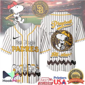 San Diego Padres Peanuts Snoopy Gang Playball All Star Baseball Jersey