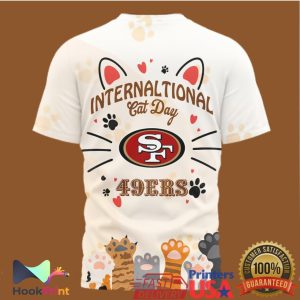 San Francisco 49ers International Cat Day Paw Print Graphic T Shirt San Francisco 49ers International Cat Day Paw Print Graphic T Shirt