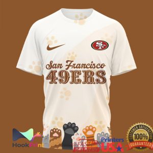 San Francisco 49ers International Cat Day Paw Print Graphic T Shirt