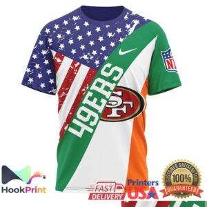 San Francisco 49ers Irish America St Patrick's Day NFL Football Fans Green Vintage T Shirt