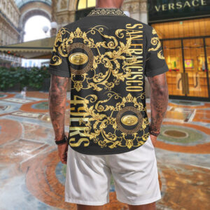 San Francisco 49ers NFL Gold Baroque Luxury Pattern T Shirt
