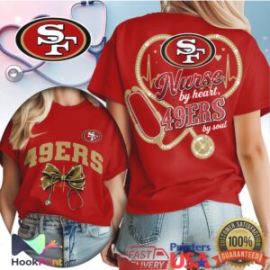 San Francisco 49ers Nurse By Heart Soul Medical Women T Shirt