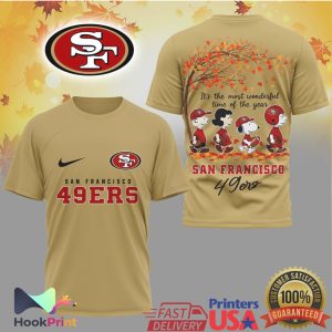 San Francisco 49ers Peanuts Autumn Snoopy Charlie Brown Fall T Shirt San Francisco 49ers Peanuts Autumn Snoopy Charlie Brown Fall T Shirt