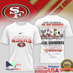 San Francisco 49ers Real Grandmas Watch 49ers Peanuts Characters Snoopy WoT Shirt San Francisco 49ers Real Grandmas Watch 49ers Peanuts Characters Snoopy WoT Shirt