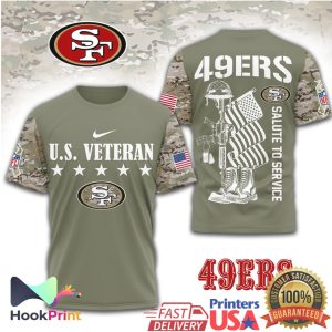 San Francisco 49ers Salute To Service US Veteran Military Camo T Shirt