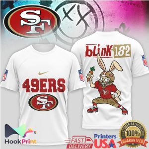 San Francisco 49ers x Blink 182 Bunny Mashup NFL T Shirt San Francisco 49ers x Blink 182 Bunny Mashup NFL T Shirt