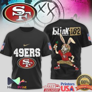 San Francisco 49ers x Blink 182 Bunny Mashup NFL T Shirt
