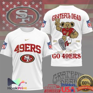 San Francisco 49ers x Grateful Dead Dancing Bear NFL T Shirt
