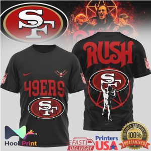 San Francisco 49ers x Rush Band 2112 Starman Black 3D T Shirt