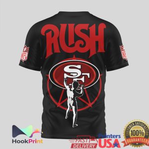 San Francisco 49ers x Rush Band 2112 Starman Black 3D T Shirt