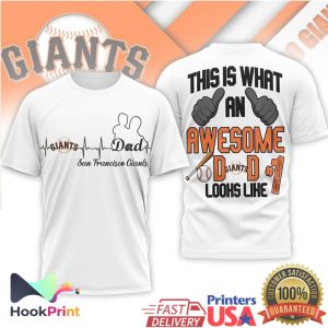 San Francisco Giants Awesome Dad Heartbeat Baseball T Shirt San Francisco Giants Awesome Dad Heartbeat Baseball T Shirt