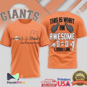 San Francisco Giants Awesome Dad Heartbeat Baseball T Shirt