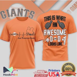 San Francisco Giants Awesome Dad Heartbeat Baseball T Shirt