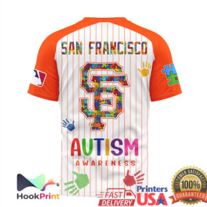San Francisco Giants MLB Autism Awareness Pinstripe Retro Style Men Women Sports Fans T Shirt