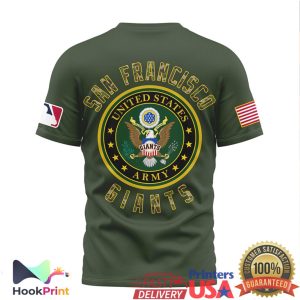 San Francisco Giants Military Appreciation Night US Army Olive T Shirt