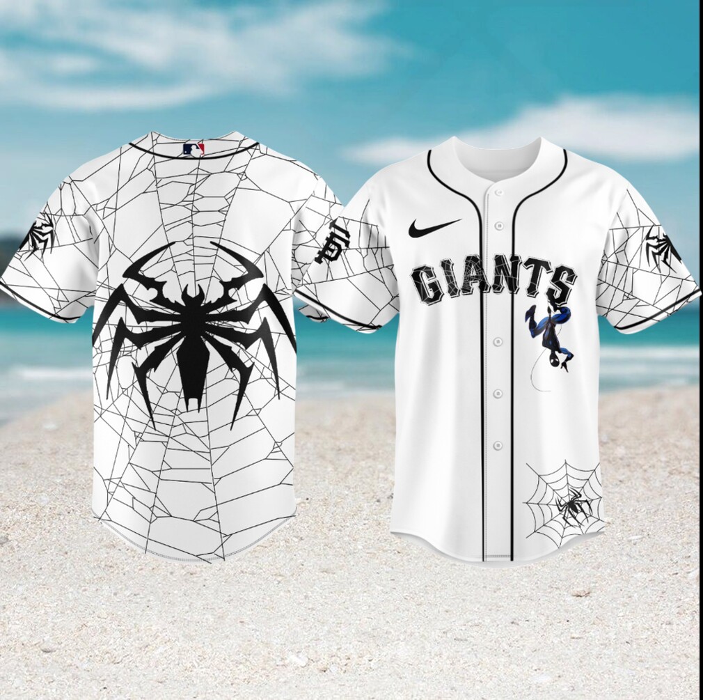 San Francisco Giants Spider Man White Web Baseball Jersey San Francisco Giants Spider Man White Web Baseball Jersey