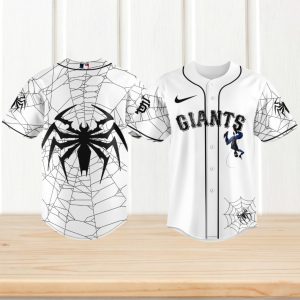 San Francisco Giants Spider Man White Web Baseball Jersey