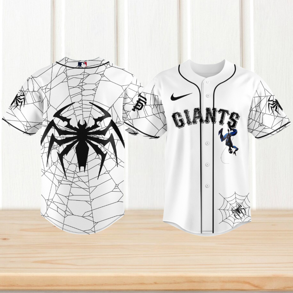 San Francisco Giants Spider Man White Web Baseball Jersey San Francisco Giants Spider Man White Web Baseball Jersey