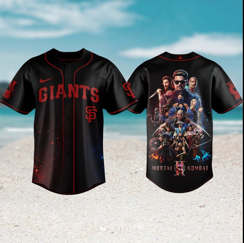 San Francisco Giants x Mortal Kombat 1 Movie Poster Black Custom Baseball Jersey San Francisco Giants x Mortal Kombat 1 Movie Poster Black Custom Baseball Jersey