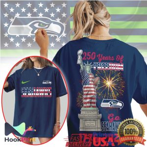 Seattle Seahawks 250 Years Of Freedom Statue Of Liberty Independence Day NFL T Shirt Seattle Seahawks 250 Years Of Freedom Statue Of Liberty Independence Day NFL T Shirt