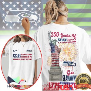 Seattle Seahawks 250 Years Of Freedom Statue Of Liberty Independence Day NFL T Shirt